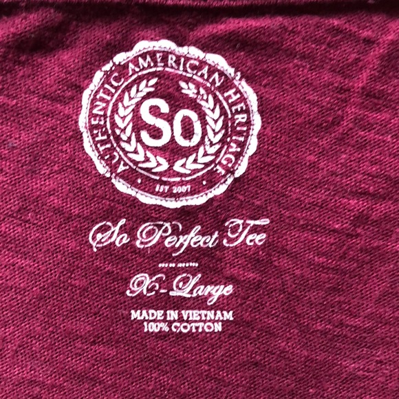 Burgundy long sleeve v-neck shirt - Picture 3 of 3